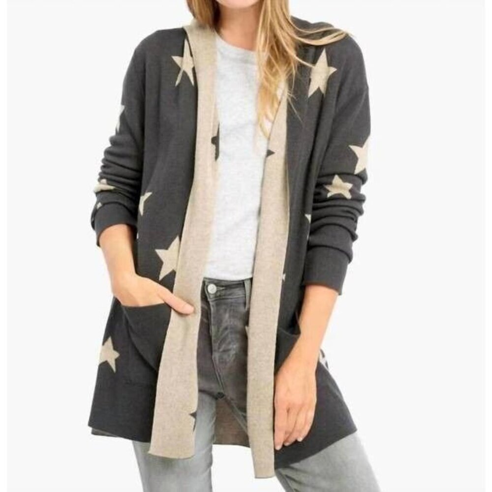 Splendid Gray and Cream Star Cardigan